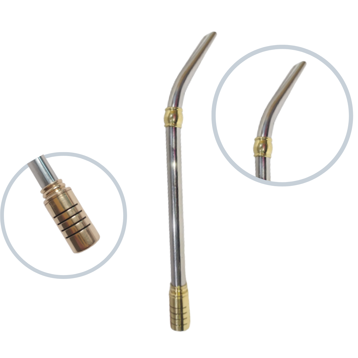 Bombilla acero inox pico de loro c/ virola tambor 19cm granel