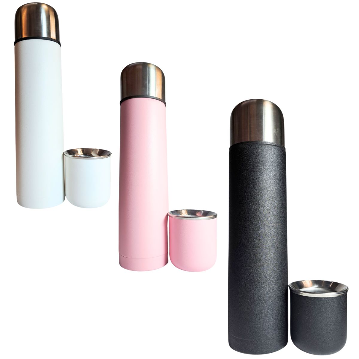 Set matero térmico liso (Mate acero + Termo bala pintado)