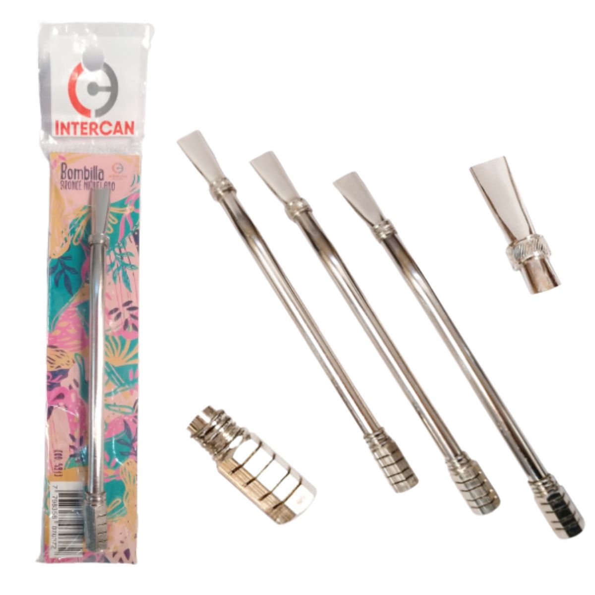 Bombilla bronce niquelado b/hexagonal blister individual