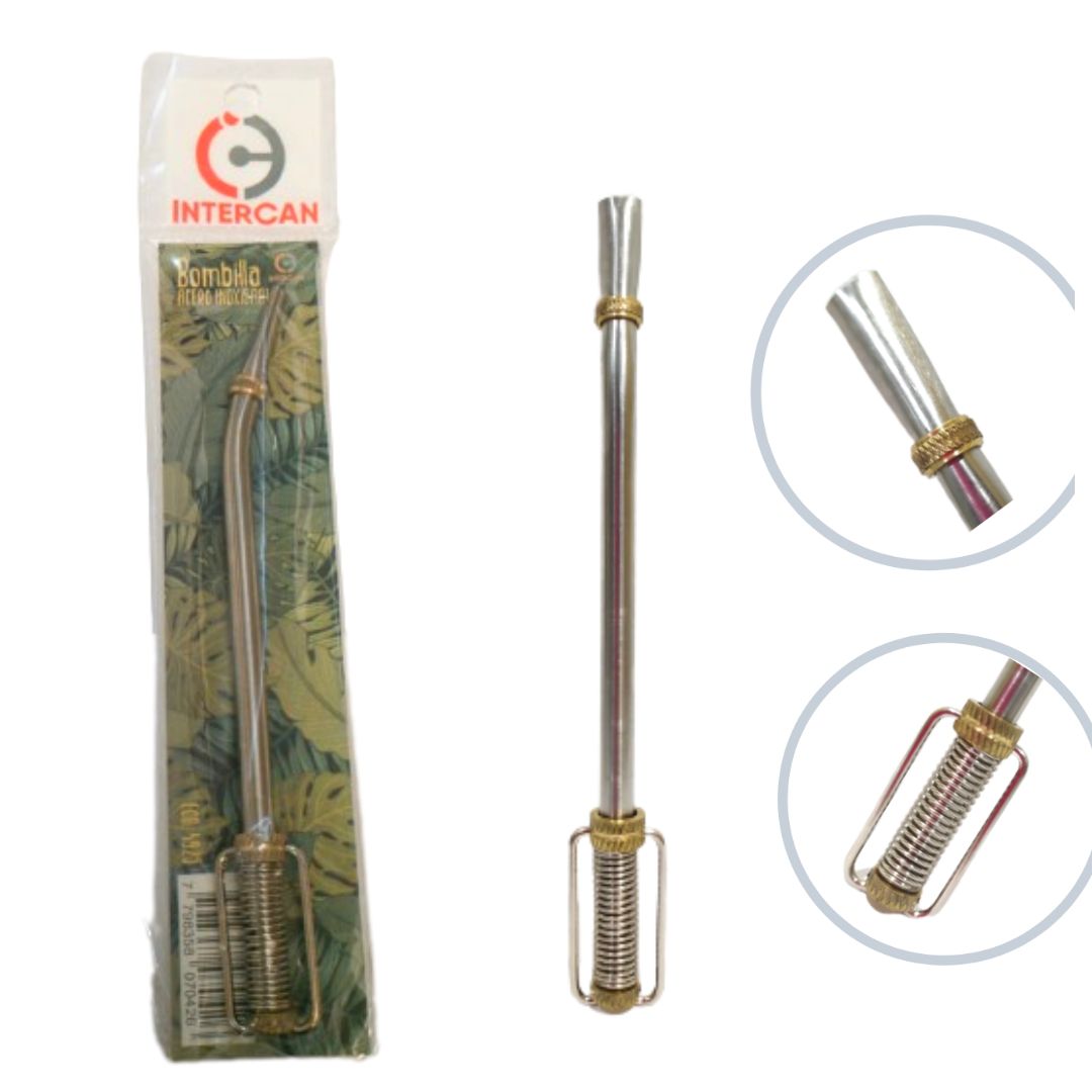 Bombilla acero inox b/estribo blister individual