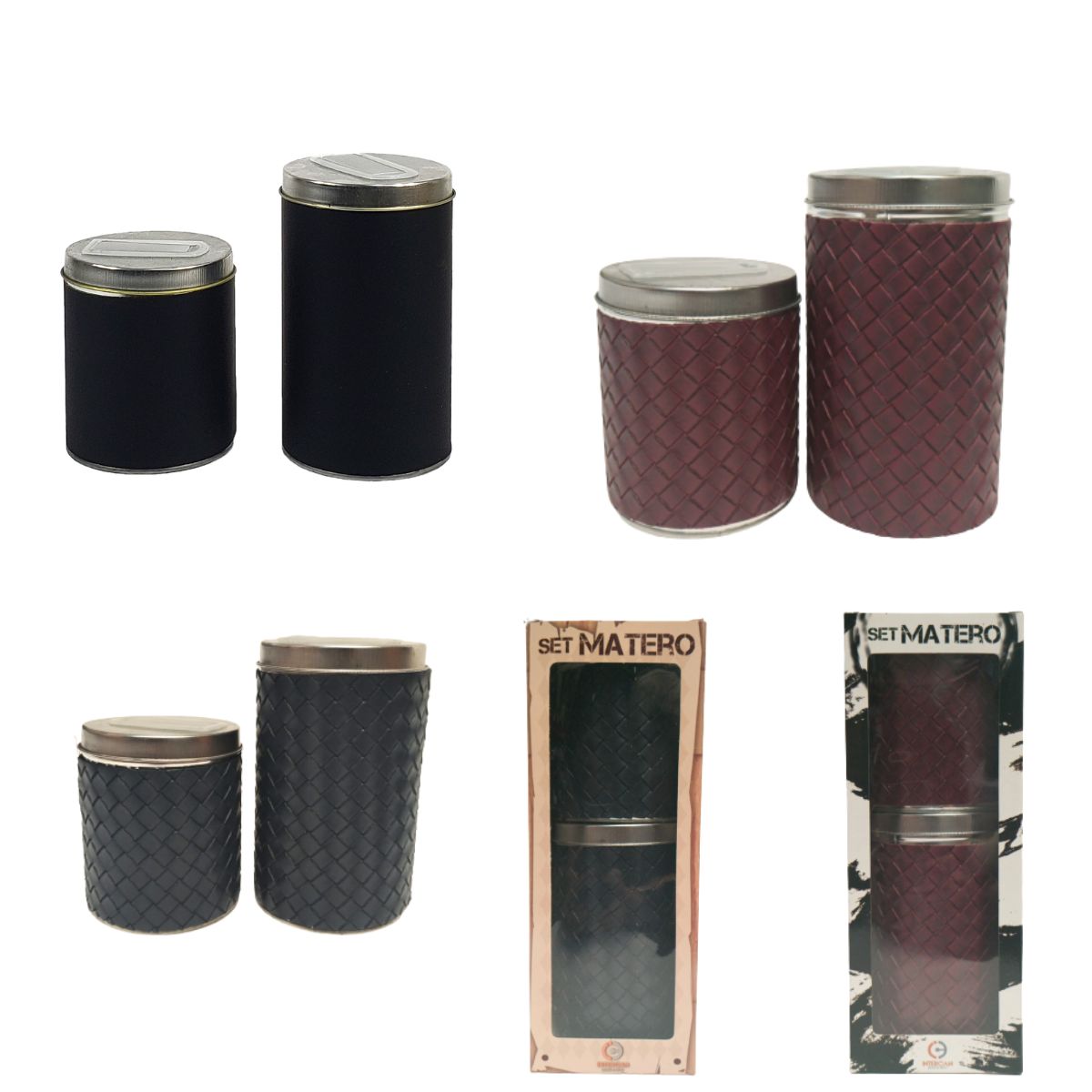 Set 2 Latas Forradas Liso (Yerb-Azuc)