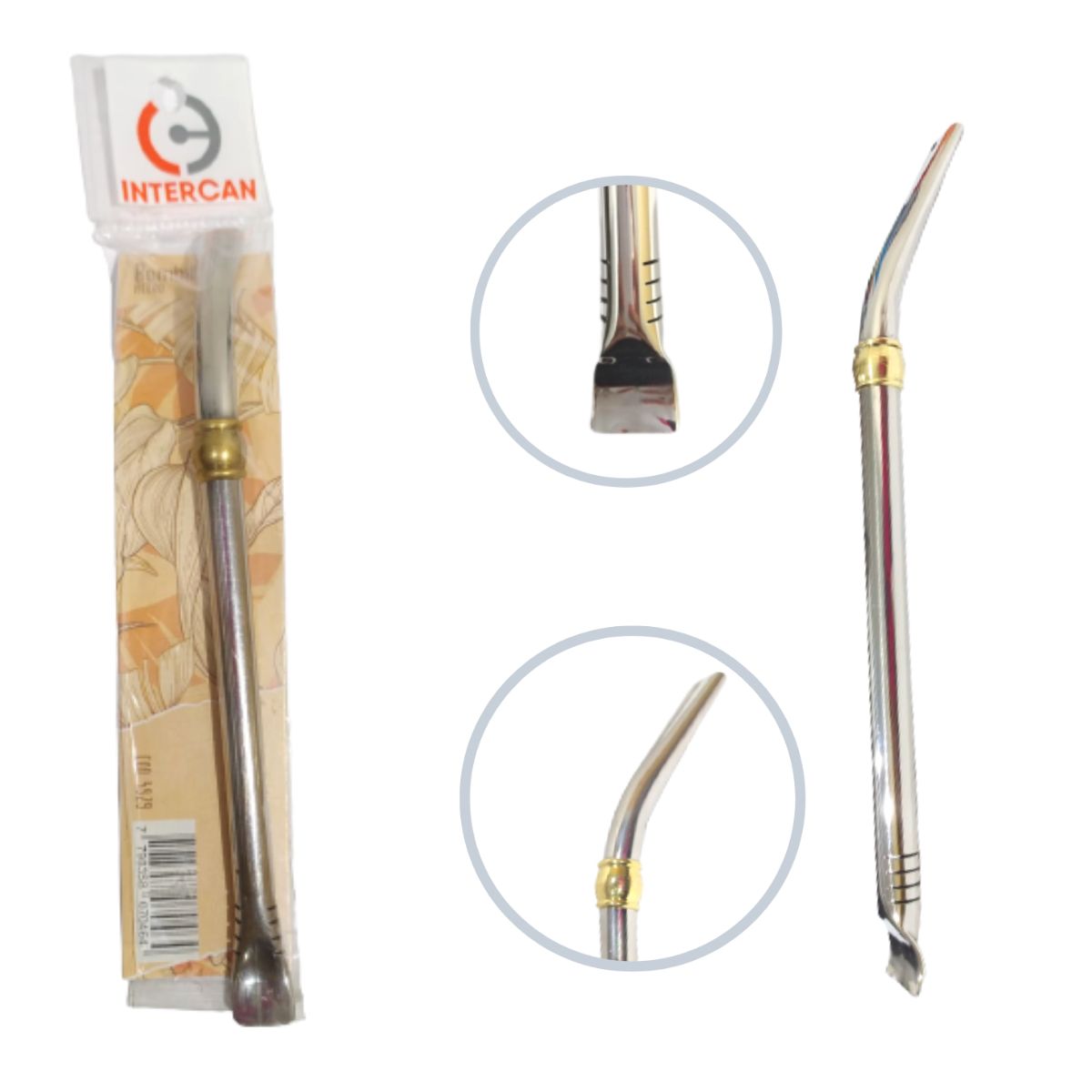Bombilla pico de loro paleta corta 17cm blister individual